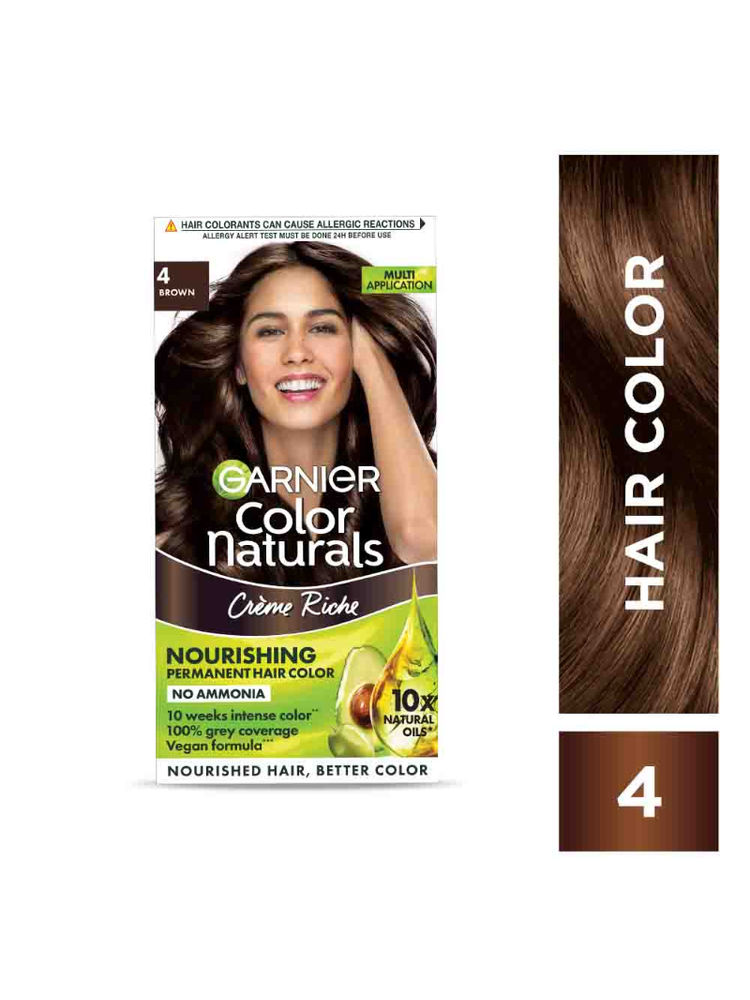 Garnier Hair Colouring Creme, Long-lasting, Smoothness, Shine, Color Naturals, Shade: 4 Brown