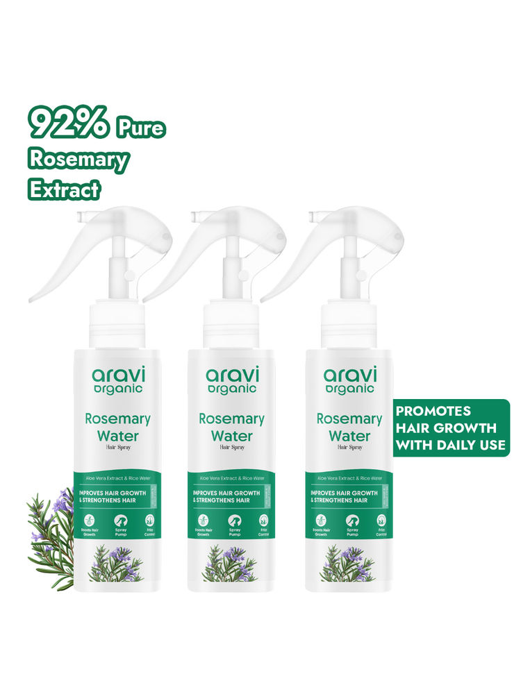 Aravi Organic Rosemary Water Hair Spray - Pack Of 3