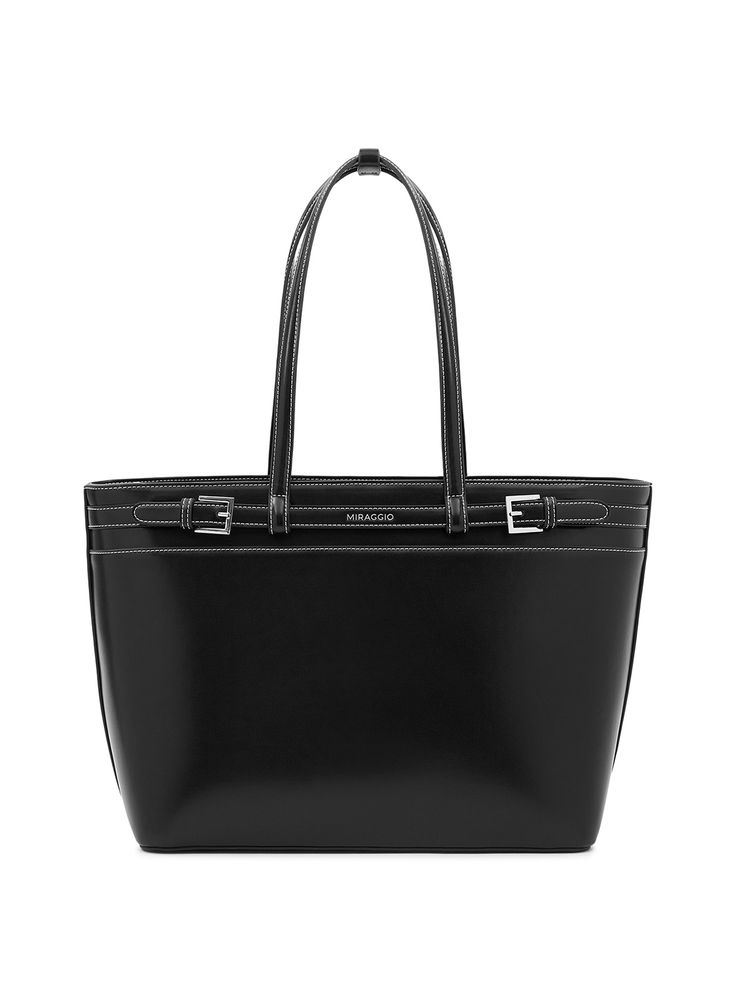 MIRAGGIO Black Seoul Tote Bag Fit Upto 15 Laptop (L)-picture-15