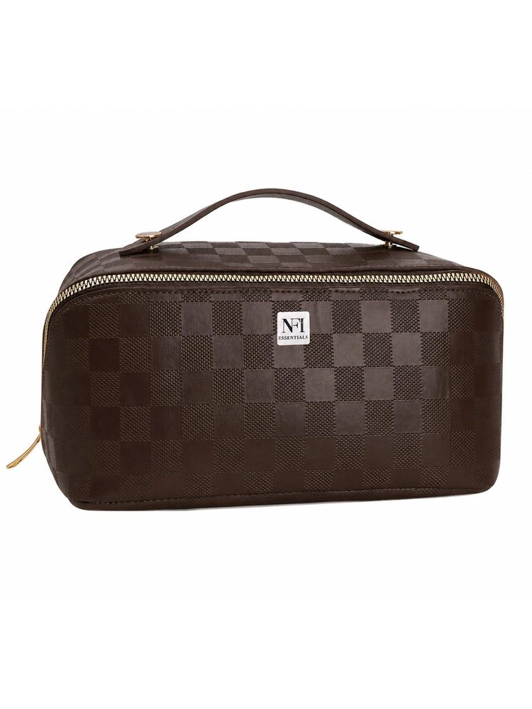 NFI Essentials Women Brown Solid Polyurethane Vanity Bag-picture-34