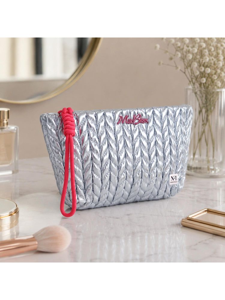 NFI Essentials Women Silver Solid Cotton Vanity Bag-picture-30