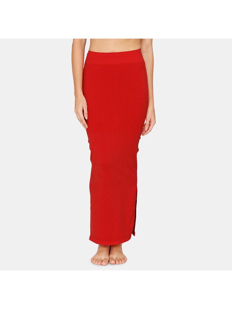 Zivame Seamless All Day Mermaid Saree Shapewear With Removable Drawcord - Tango Red-picture-29