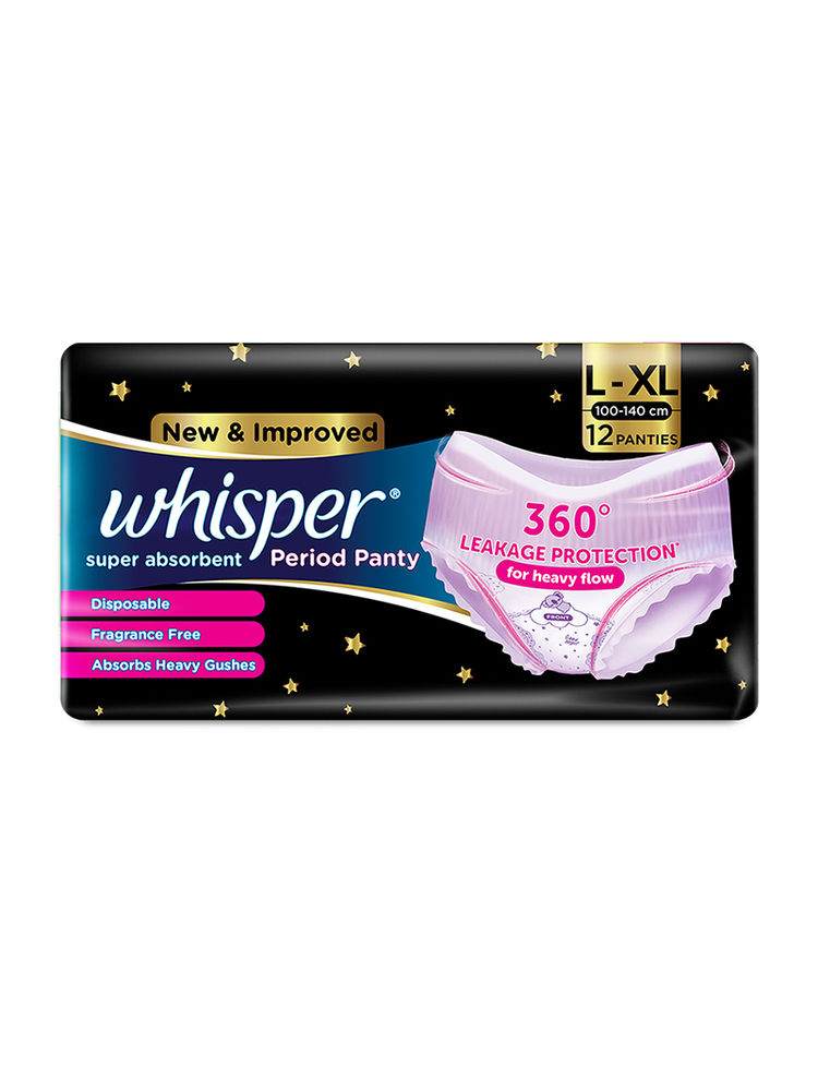 Whisper Super Absorbent Period Panty L-XL - 12 Pants