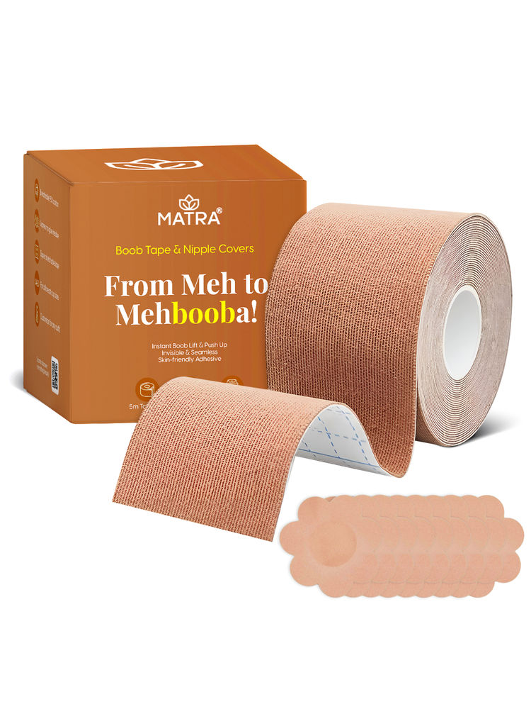 Matra 5m Boob Tape & 10 Disposable Nipple Cover Pasties Body Tape Roll for Breast Lift & Push Up-image-13