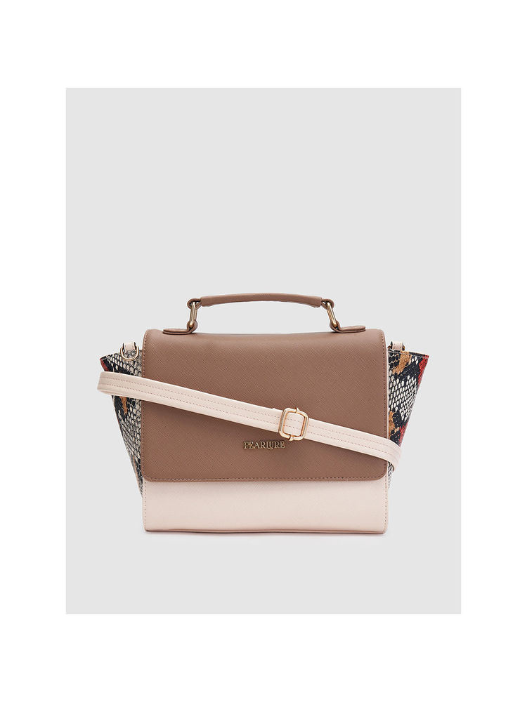 Pearlure Julia Sling Bag For Women Italian Vegan Leather With Detachable Strap - Beige-picture-27