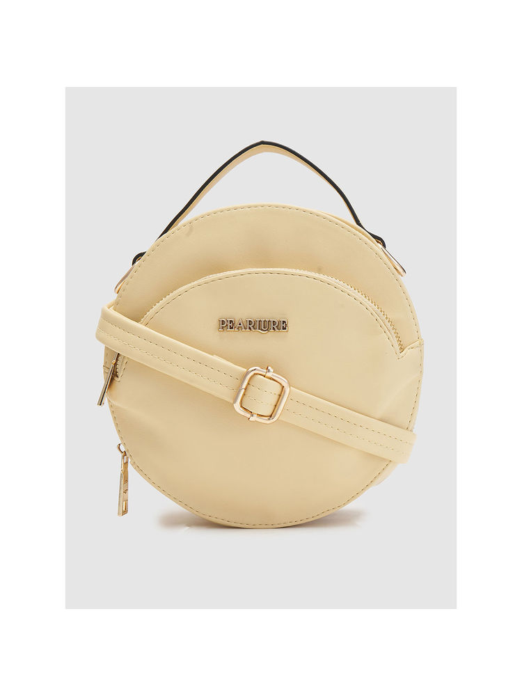 Pearlure Eva Sling Bag For Women Italian Vegan Leather With Detachable Strap - Yellow-image-5