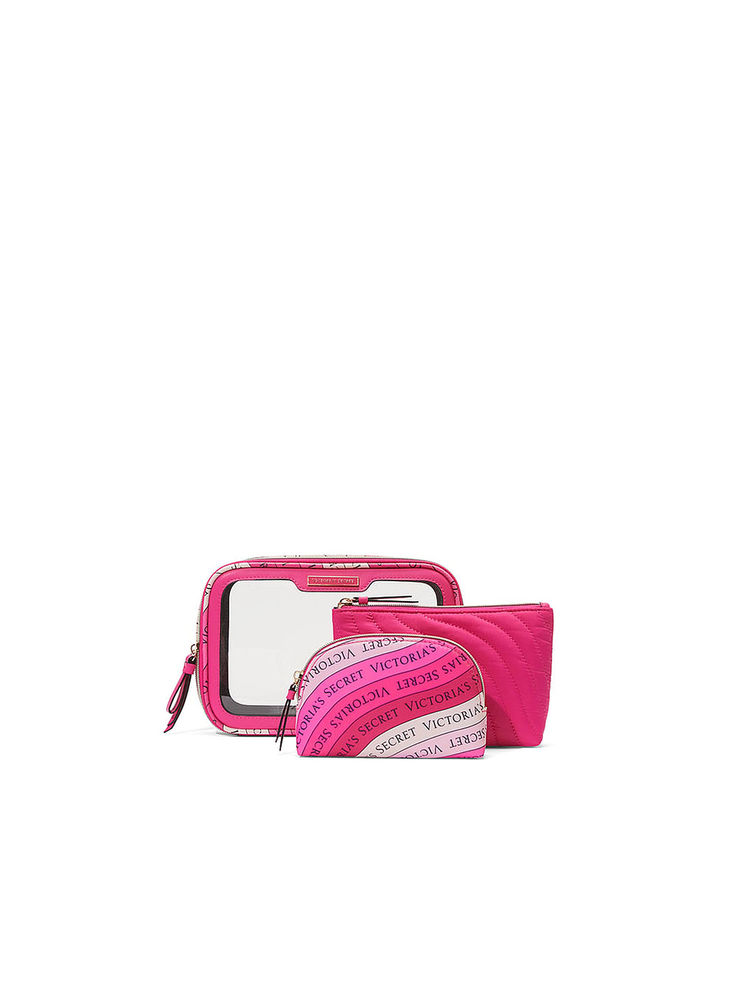 Victoria's Secret Hot Pink Makeup Bag (Set of 3)