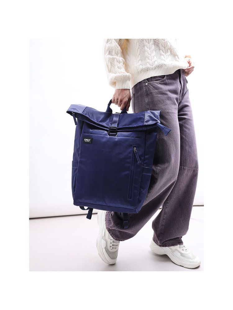 ONLY Navy Blue Solid Backpack-picture-28