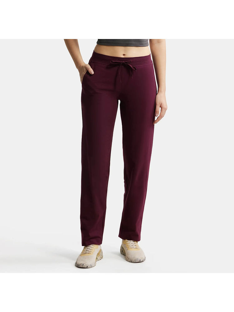 Jockey 1302 Women Super Combed Cotton Elastane Trackpants - Wine Tasting-image-21