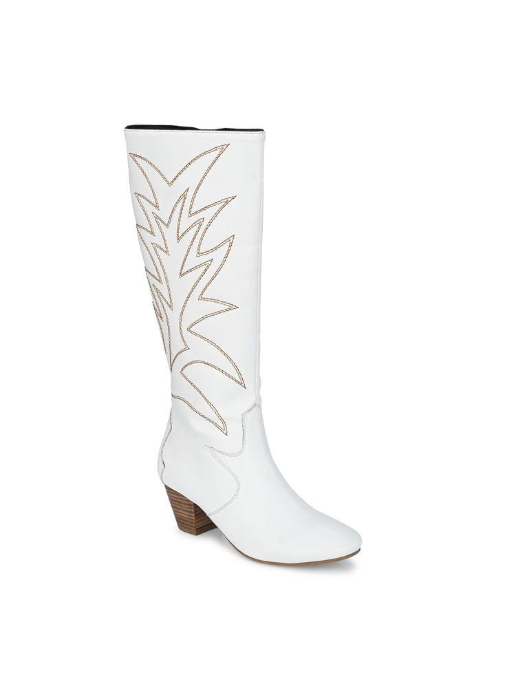Delize Womens White Cowboy Knee Boots-picture-27