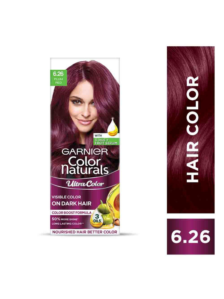 Garnier Hair Colouring Creme, Long-lasting, Smoothness, Shine, Color Naturals, Shade: 6.26 Plum Red