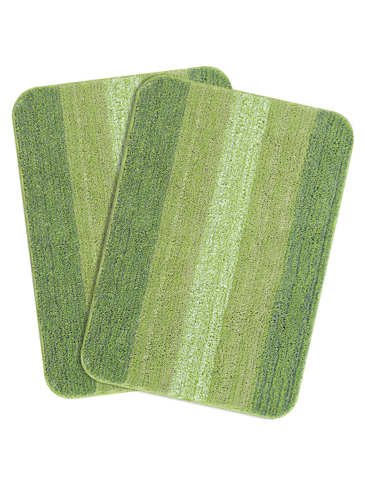 Saral Home Soft Microfiber Anti-Skid Green Bath Mats (Pack of 2) (S)-picture-17