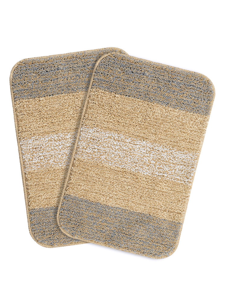 Saral Home Soft Microfiber Anti-Skid Taupe Bath Mats (Pack of 2) (S)-picture-31