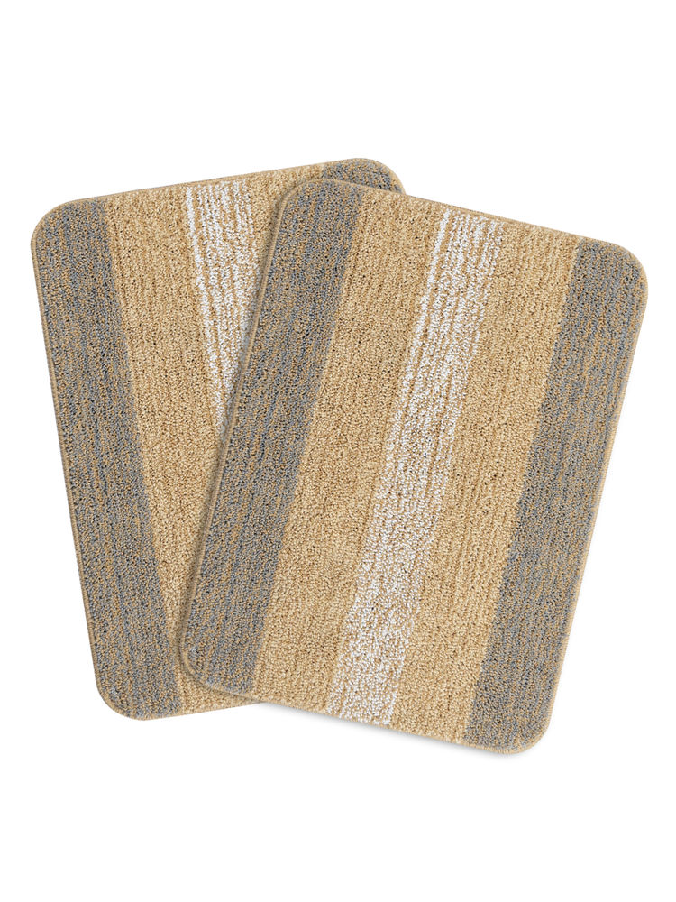 Saral Home Soft Microfiber Anti-Skid Taupe Bath Mats (Pack of 2) (S)-picture-32