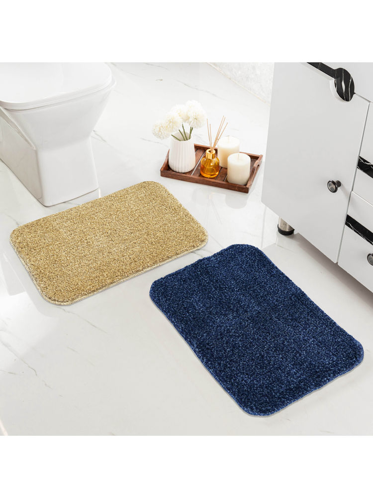 Saral Home Microfiber Solid Anti-Skid Multi-Colour Bath Mats (Pack of 2) (S)-image-22