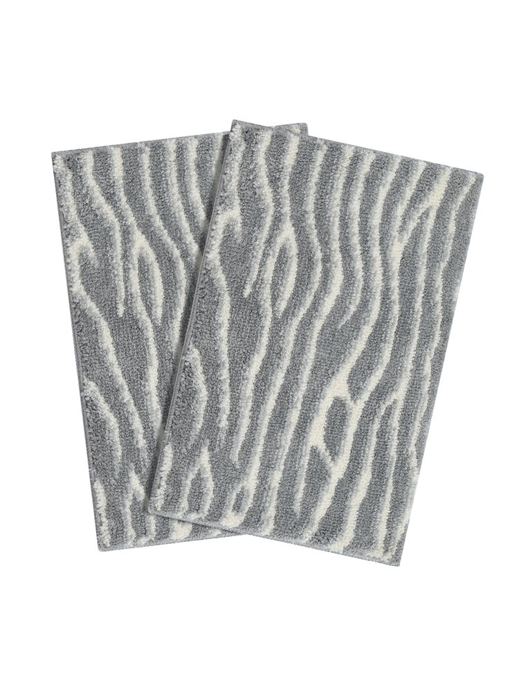 Saral Home Dune Microfiber Antiskid Grey Bath Mats (Pack of 2) (S)-image-31