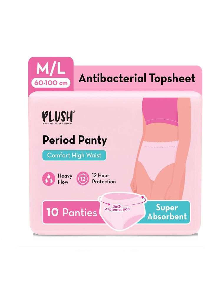Plush Comfort High Waist Disposable Period Panty M/L (60-100 Cm) Sanitary Pad-image-16