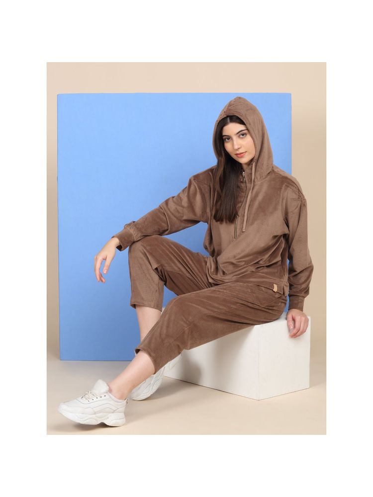 Sweet Dreams Brown Solid Hoodie and Pyjama-picture-27