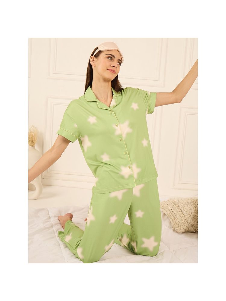 Sweet Dreams Green Printed Shirt and Pyjama-picture-21
