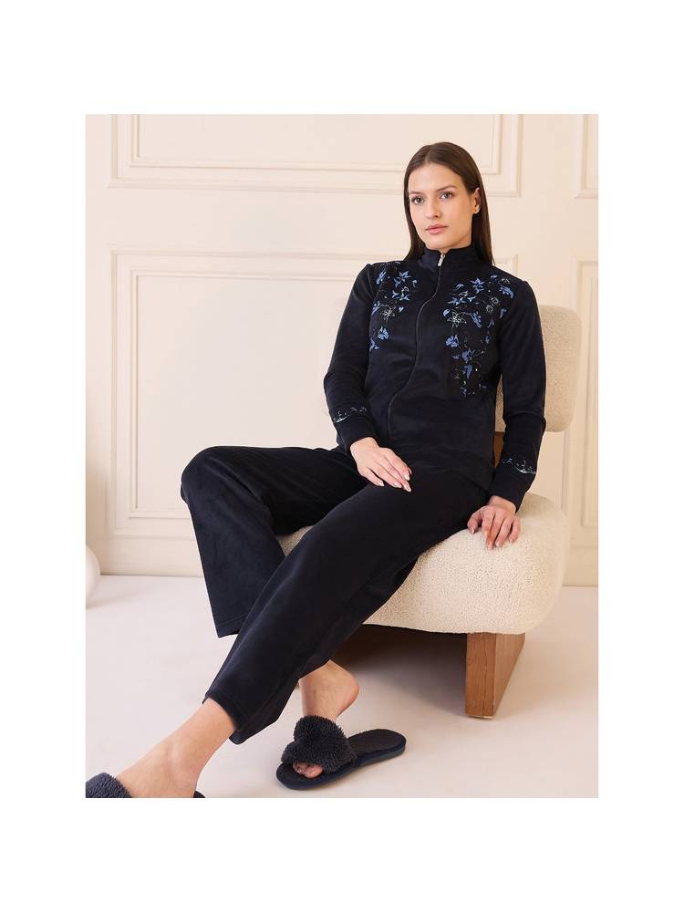 Sweet Dreams Navy Blue Solid Sweatshirt and Pant-picture-11