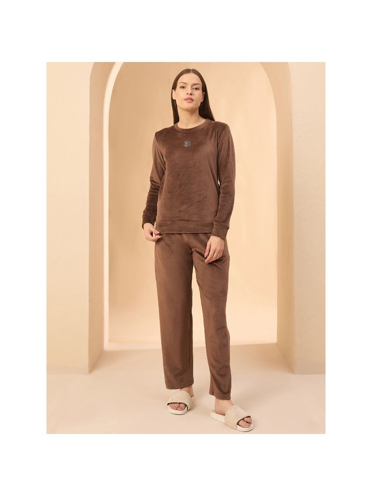 Sweet Dreams Brown Solid Sweatshirt and Pant-picture-10