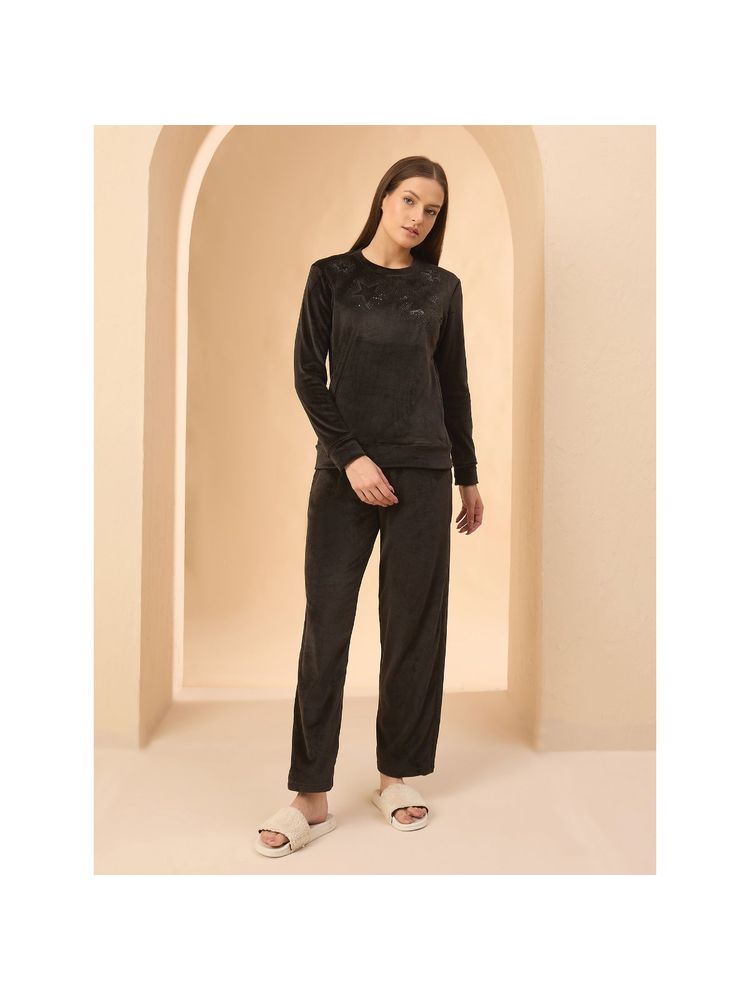 Sweet Dreams Black Embellished Sweatshirt and Pant-picture-26