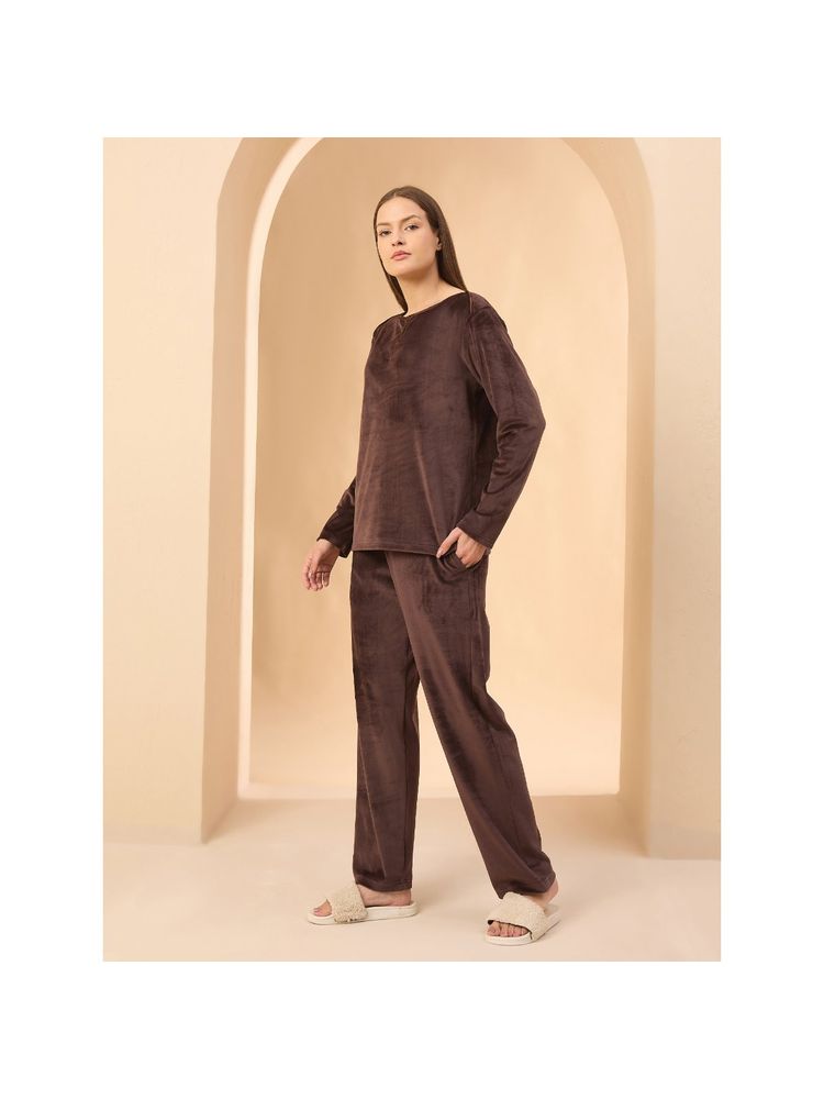 Sweet Dreams Brown Solid T-shirt and Pyjama-picture-10