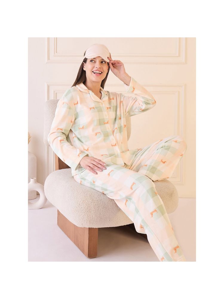 Sweet Dreams Green Printed Shirt and Pyjama-picture-10