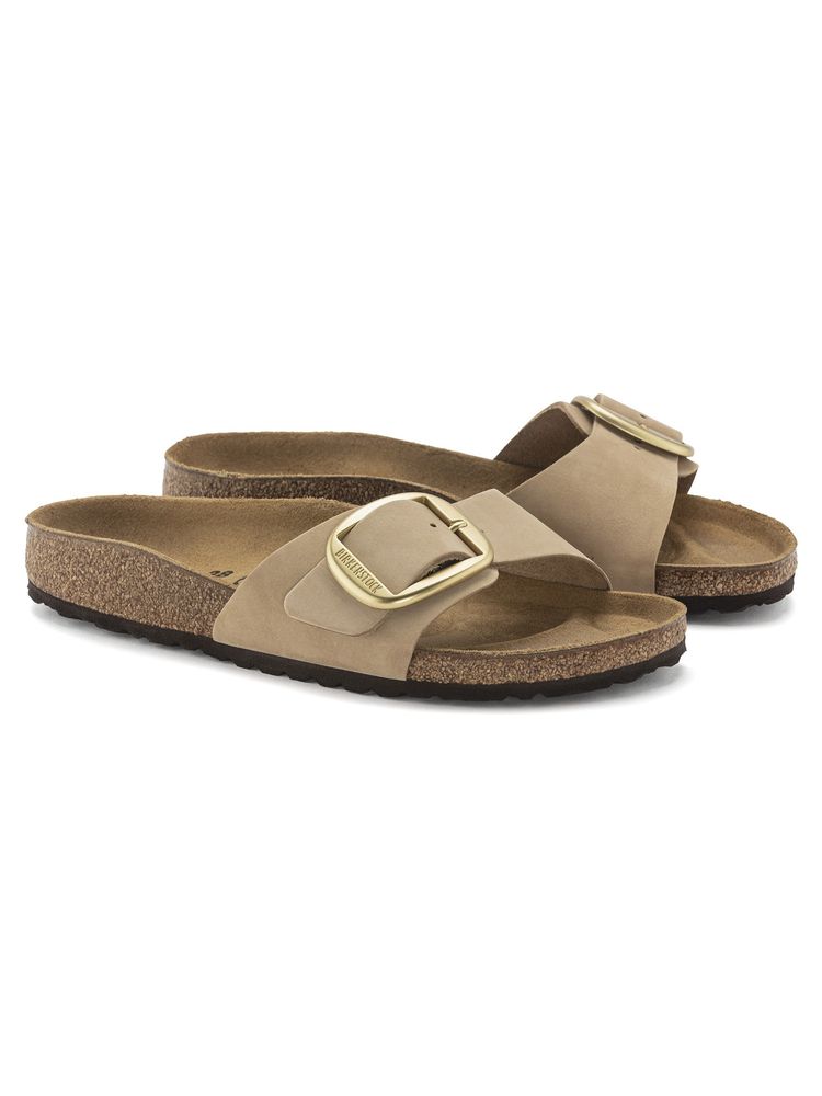 Birkenstock Madrid Big Buckle Sandcastle Narrow Width Women One-Strap Flats-picture-24