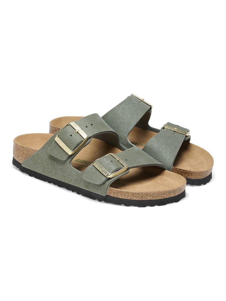 Birkenstock Arizona Vegan Green Synthetics Narrow Width Women Two Strap Sandals-picture-14
