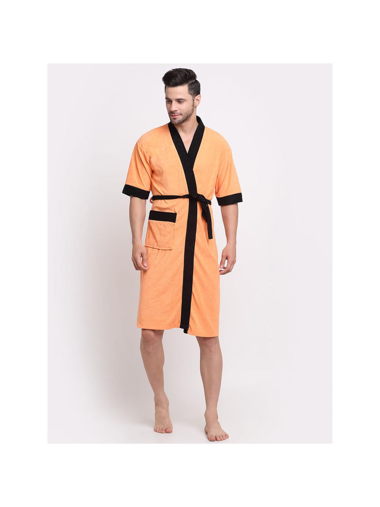 Creeva Unisex Micro Terry Peach Soft and Lightweight Kimono Style Bath Robe-image-22