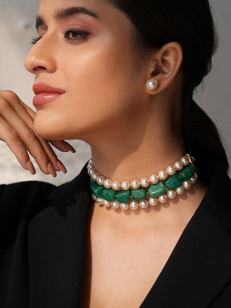 BINNI Arisha Pearl and Emerald Quartz Jewellery Set-image-22