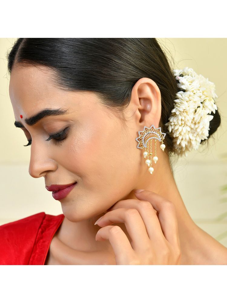 Voylla Alpana Sunburst Elegance Drops Earrings-picture-18