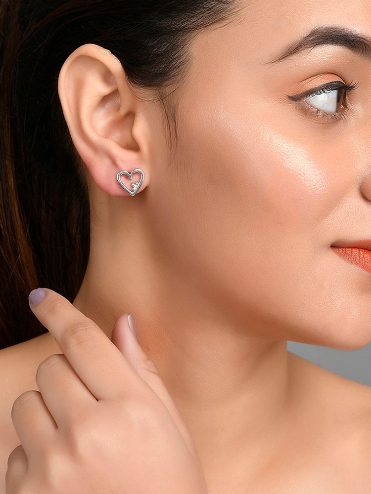 Voylla Valentine'S Day Collection Heart and Clover Earrings-picture-35