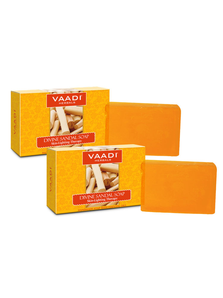 Vaadi Herbals Divine Sandal Soap Skin Lighting Therapry - Pack of 2