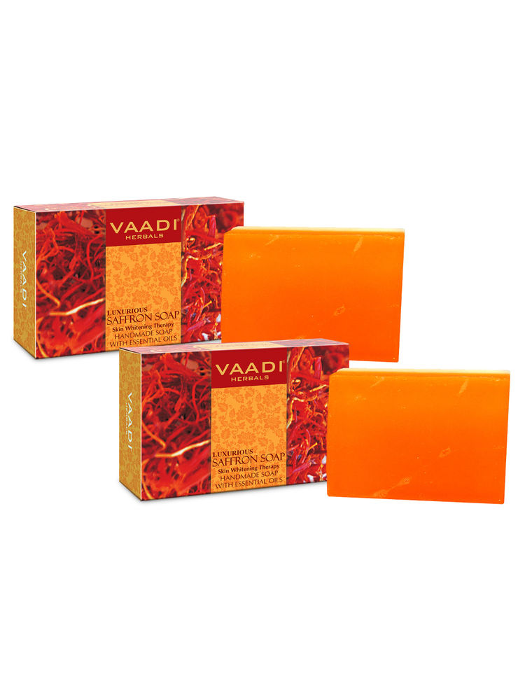 Vaadi Herbals Luxurious Saffron Soap - Skin Whitening Therapy - Pack of 2