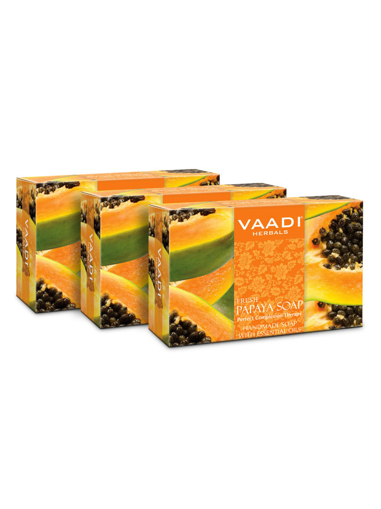 Vaadi Herbals Fresh Papaya Soap - Pack of 3-image-30