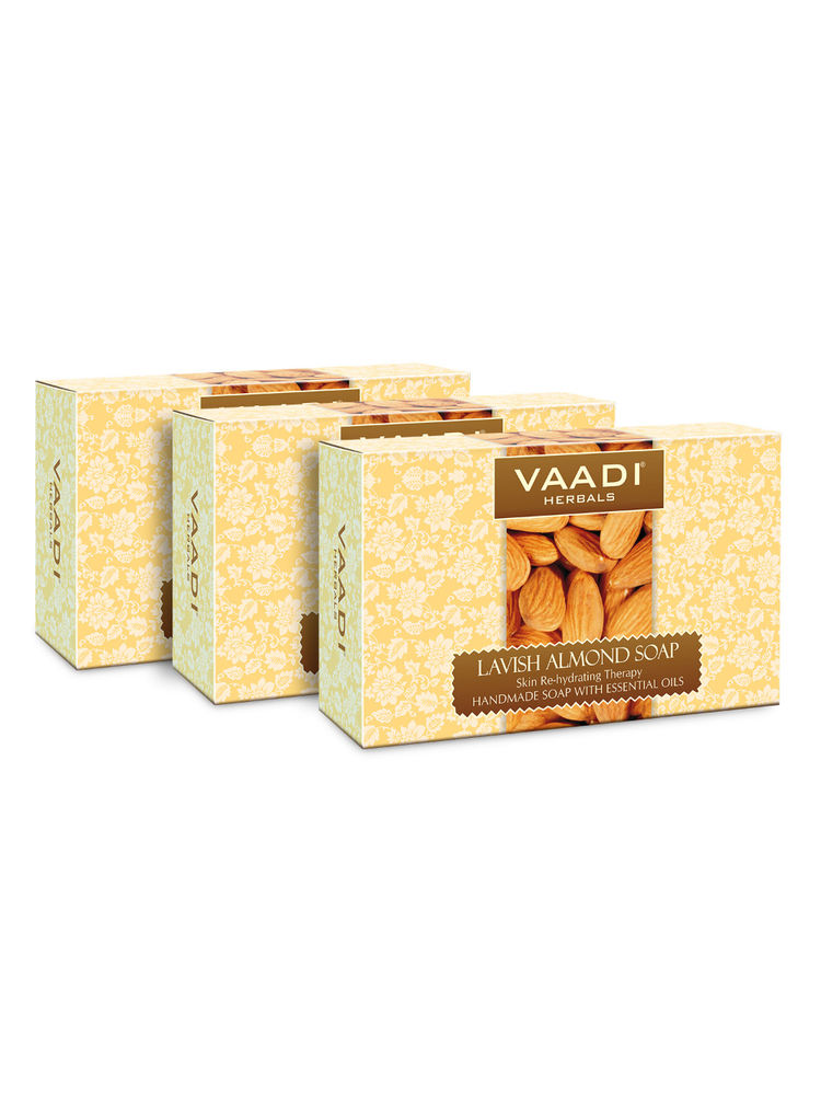 Vaadi Herbals Lavish Almond Soap - Pack of 3-picture-18