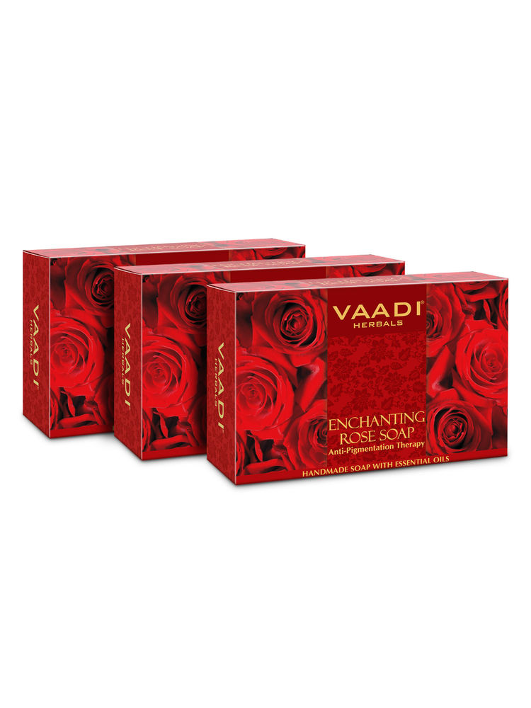 Vaadi Herbals Enchanting Rose Soap - Pack of 3-picture-19