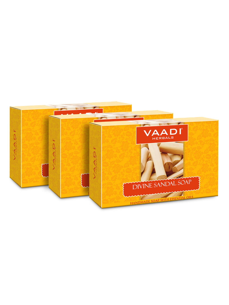 Vaadi Herbals Divine Sandal Soap Skin Lighting Therapry - Pack of 3