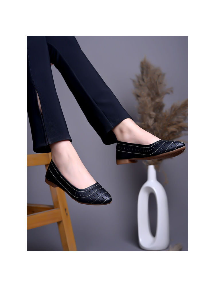 Shoetopia Comfortable Black Ballerina for Women-picture-25