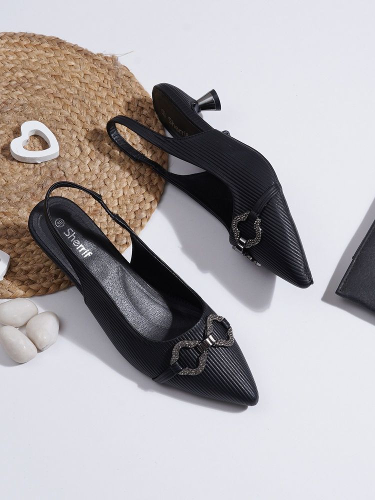 Sherrif Shoes Women BLACK Sandal Heels-image-22
