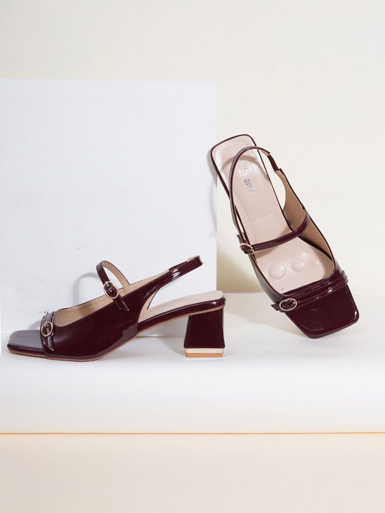 Sherrif Shoes Women MAROON Sandal Heels-picture-17