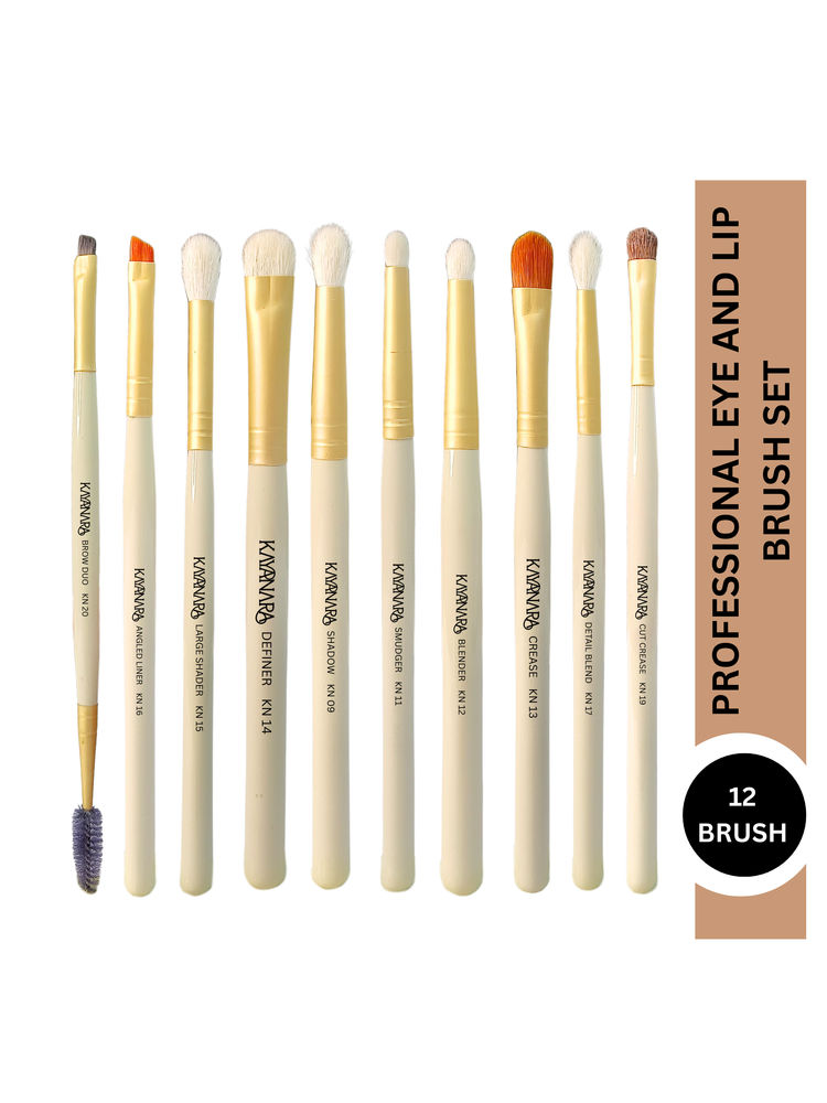 Kayanara 13-Piece Professional Eye Brush Set for Lip, Eyeshadow, Blending, Crease, Liner & Smudging.-picture-19