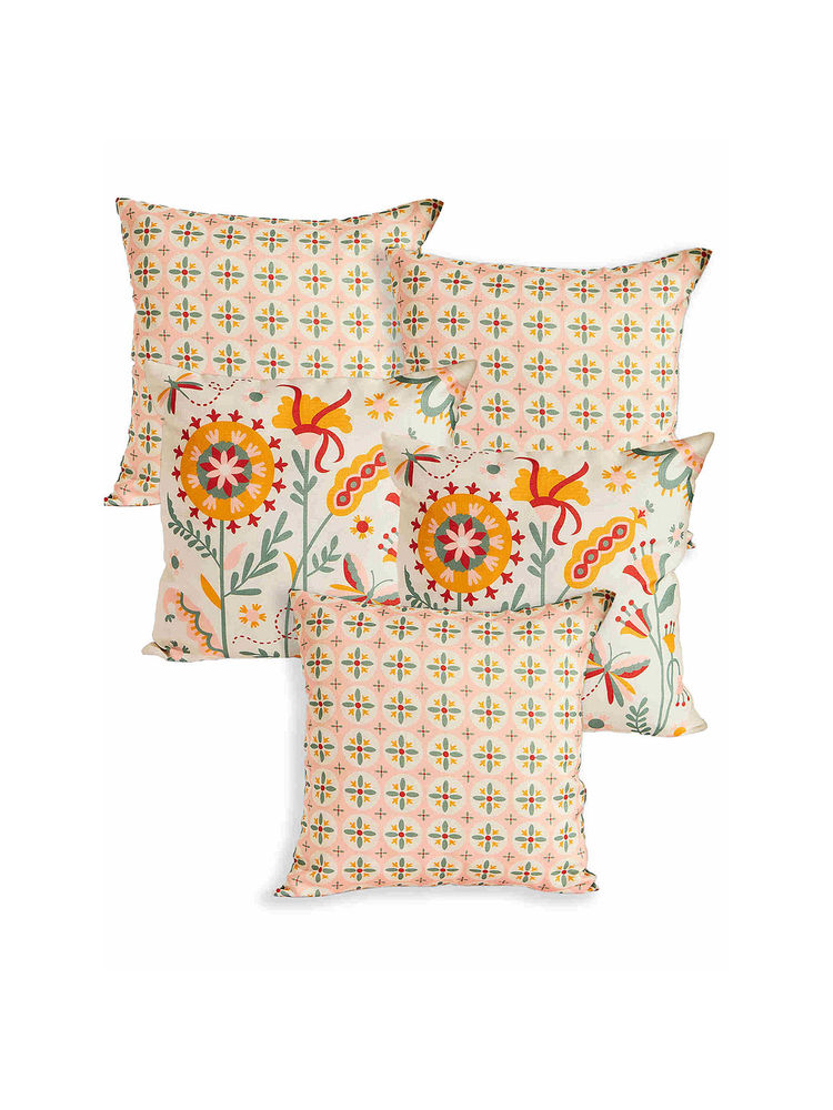 Teal by CHUMBAK Butterfly Garden Cushions Set of 5 (16x16 inches)-picture-14