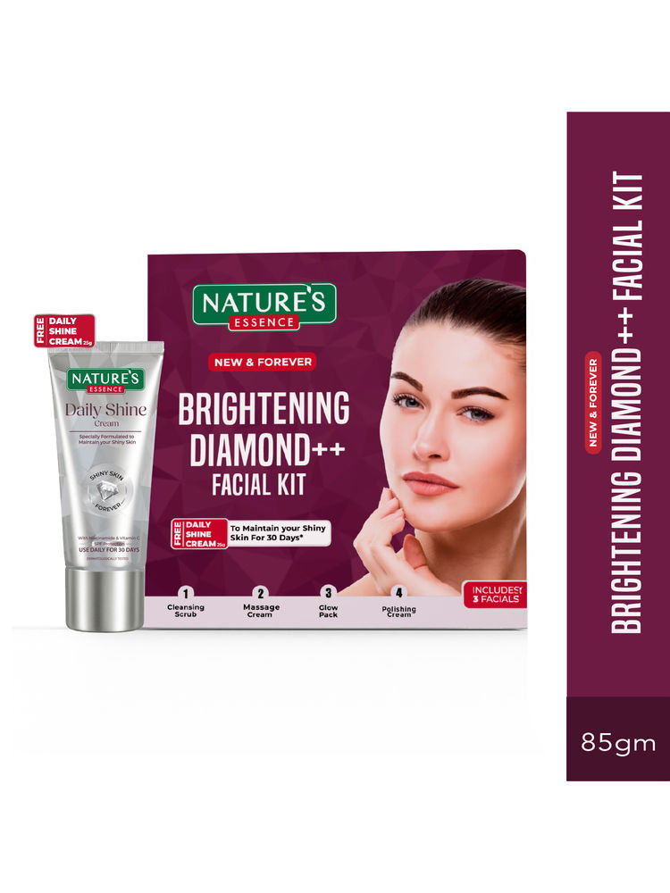 nature's essence Natures Essence Brightening Diamond Facial Kit For 3 Uses With Free Daily Shine Cream-picture-24