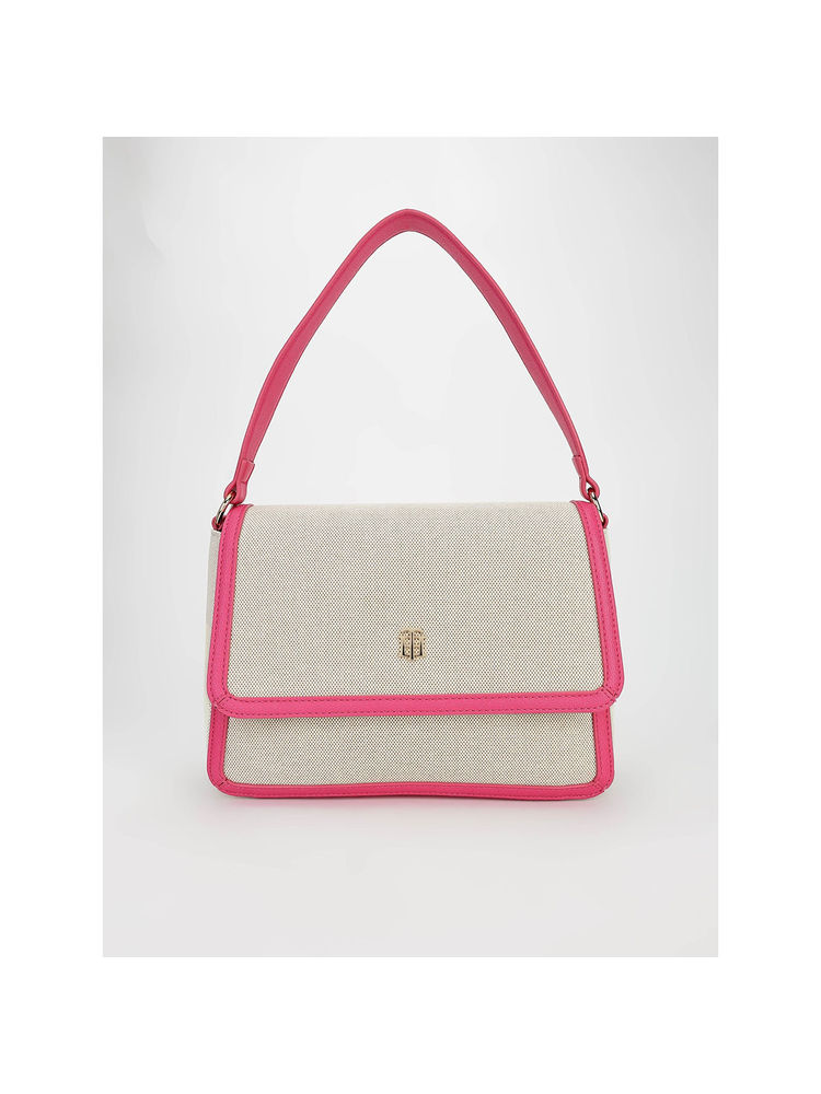 Tommy Hilfiger Solid Pink Polyester Handbag-image-34