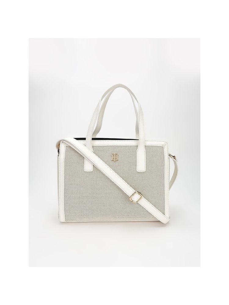 tommy hilfiger accessories Tommy Hilfiger Solid White Polyester Handbag-picture-11