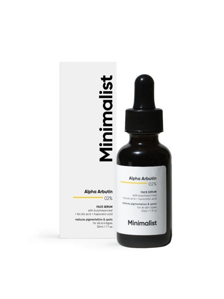 Minimalist 2% Alpha Arbutin Face Serum With Butylresorcinol & Ferulic Acid For Hyperpigmentation