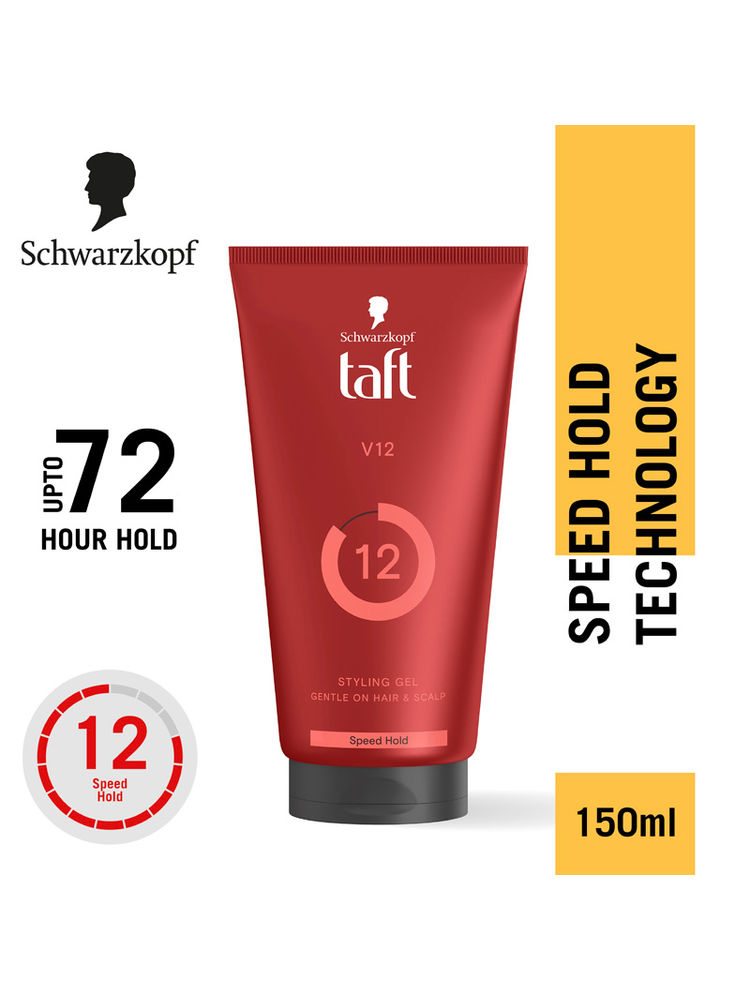 Schwarzkopf Taft Power V12 Hair Gel With Speed Hold Technology, Non-Stick & Easy To Wash Off